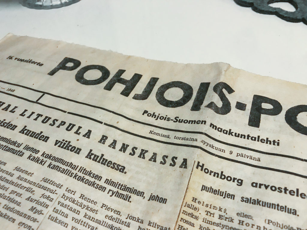 Pohjois-Pohja-lehden kansi 9.9.1948.