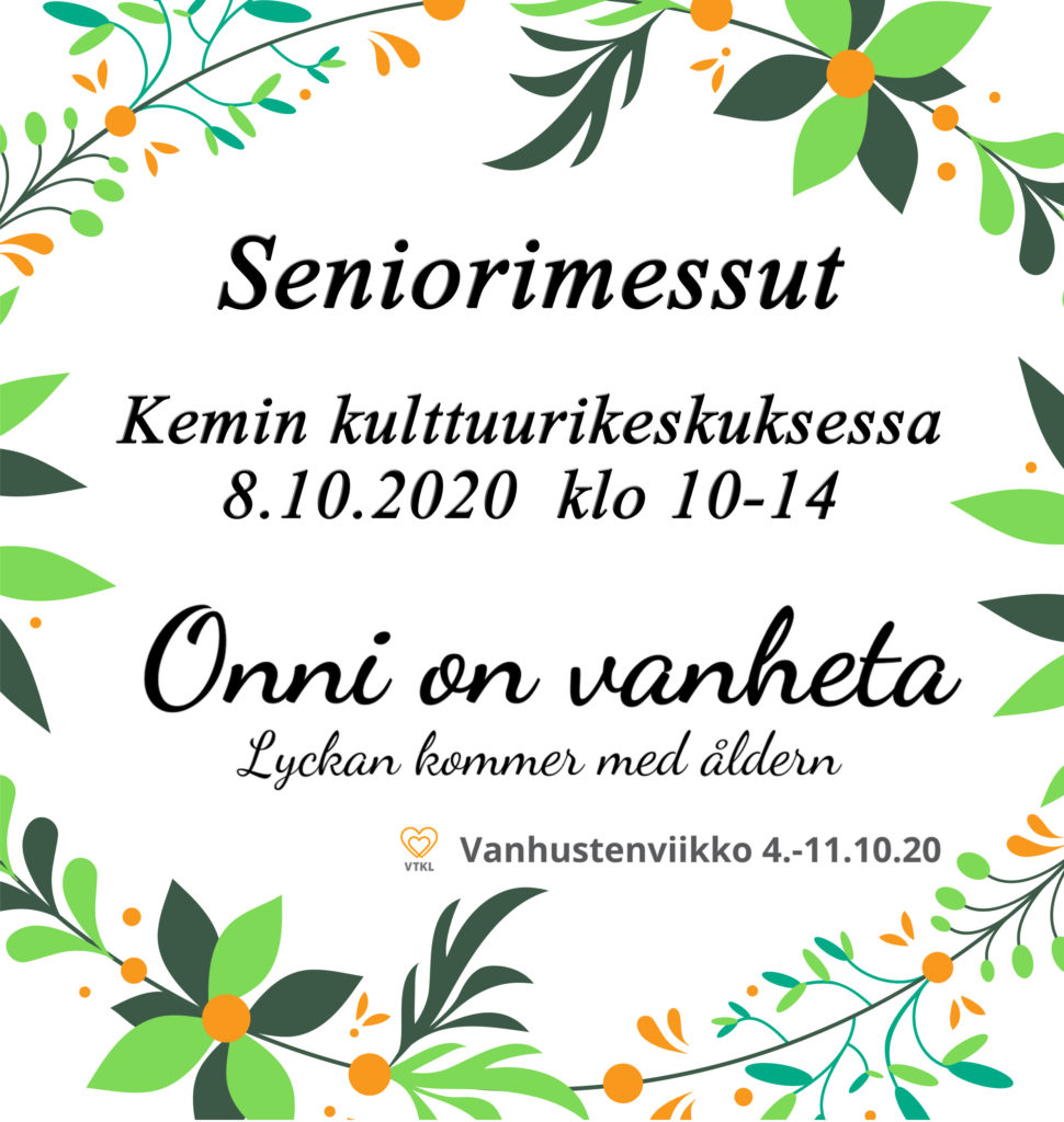 Seniorimessujen mainosjuliste.