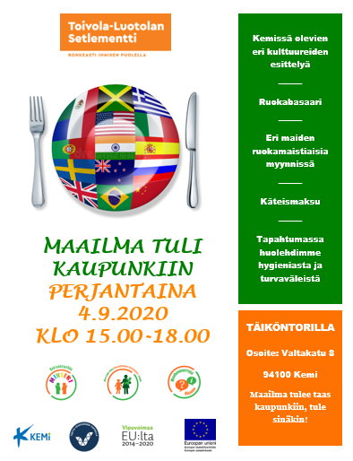 Maailma tuli kaupunkiin -tapahtuman mainosjuliste.