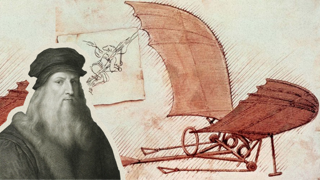 Leonardo da Vinci ja piirroksia keksinnöistä