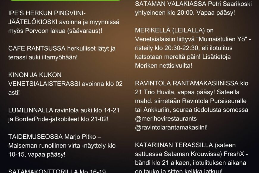 Kemin Venetsialaiset lauantaina 26.8.2023.