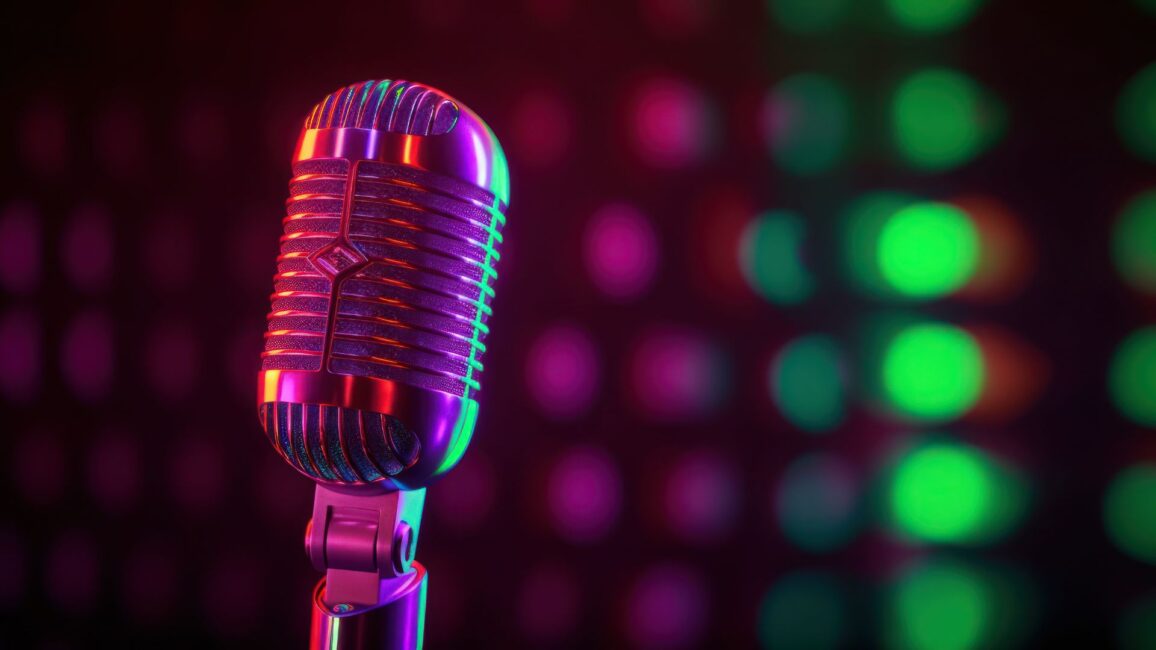 Värivaloja, mikrofoni.